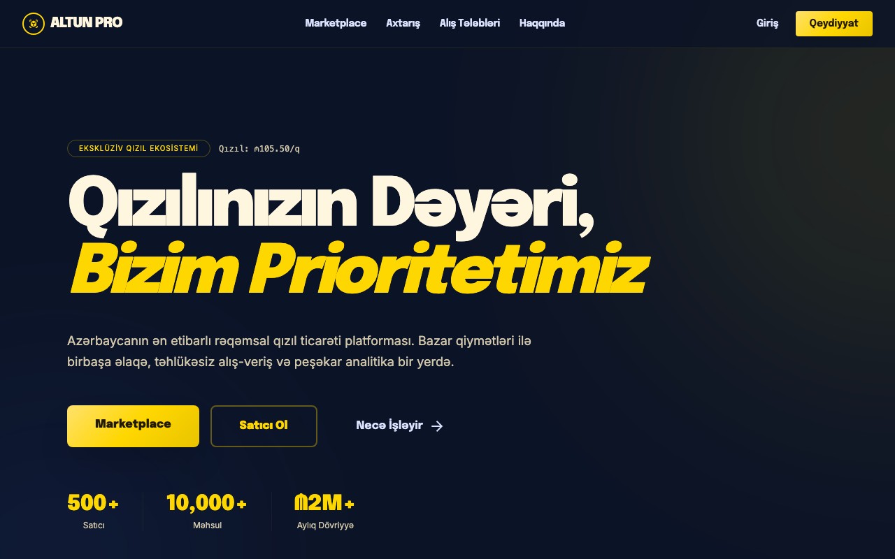 Platforma — Zinət Əşyaları Satış Platforması - Ekran 1