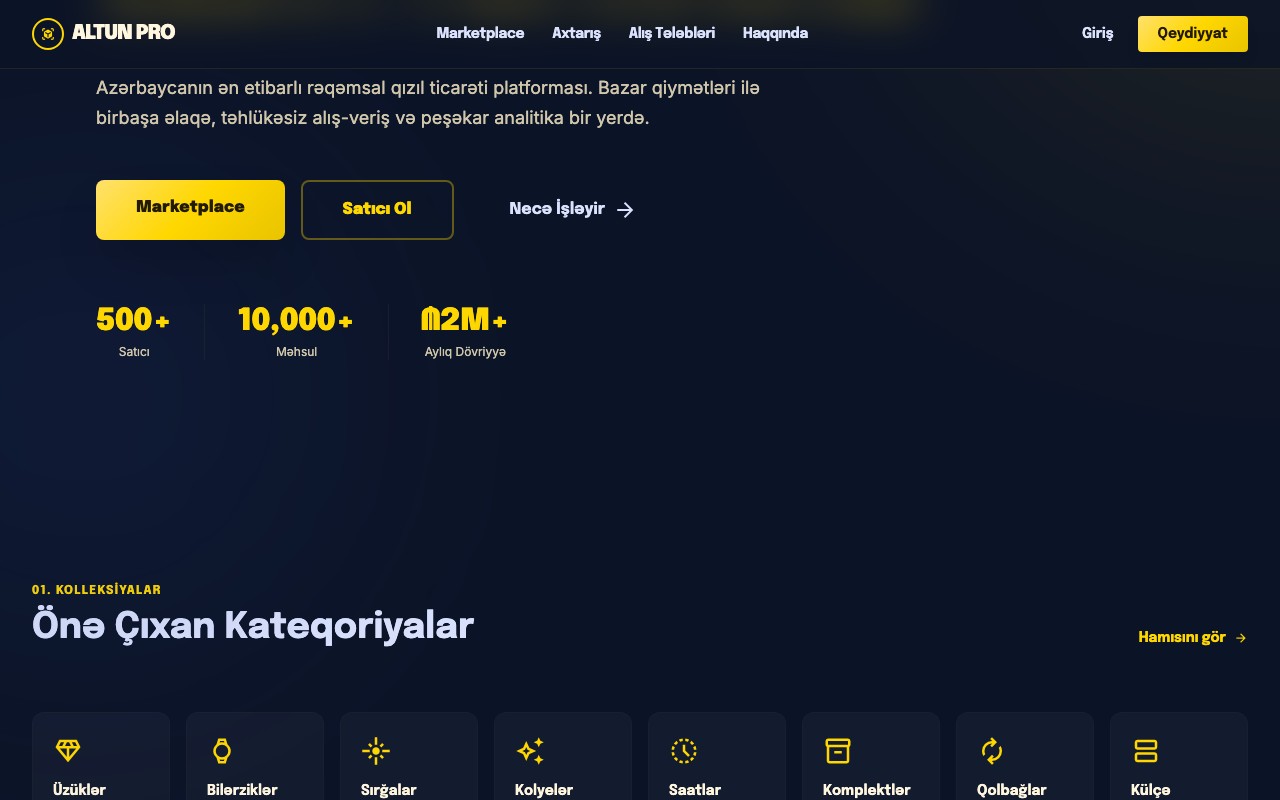 Platforma — Zinət Əşyaları Satış Platforması - Ekran 2