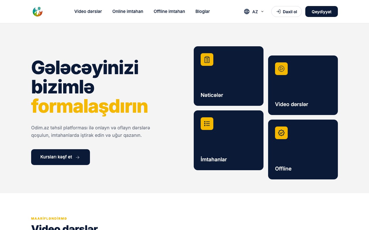 Platforma — Onlayn Təhsil Platforması - Ekran 1