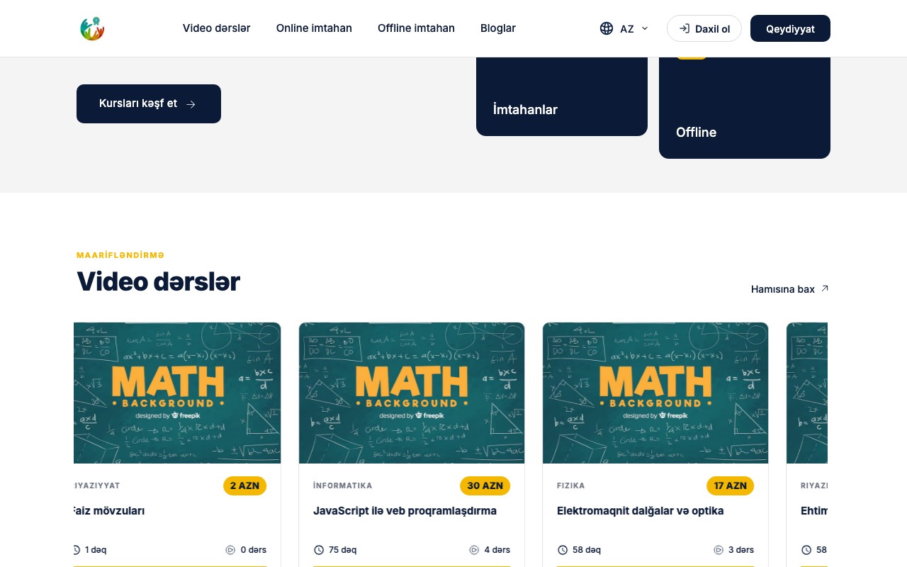 Platforma — Onlayn Təhsil Platforması - Ekran 2